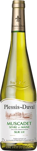 Bouteille de vin blanc AOP Vin Blanc Muscadet Sèvre Et Maine Sur Lie « Plessis Duval », millésime 2025/2026 — vignoble Loire