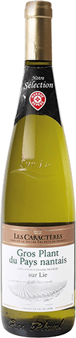 Bouteille de vin blanc AOP Vin Blanc Gros Plant Du Pays Nantais Sur Lie « Les Caractères », millésime 2025/2026 — vignoble Loire