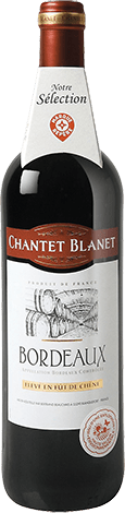 Bouteille de vin rouge AOP Vin Rouge Bordeaux Fût De Chêne « Chantet Blanet », millésime 2025/2026 — vignoble Bordeaux
