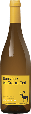 Bouteille de vin blanc AOC Vin Blanc Touraine Sauvignon « Domaine Du Grand Cerf », millésime 2025/2026 — vignoble Loire