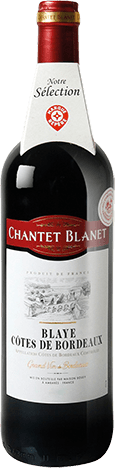 Bouteille de vin rouge — AOP(1) VIN ROUGE BLAYE CÔTES DE BORDEAUX* CHANTET BLANET