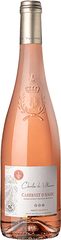 Bouteille de vin rosé AOP Vin Rosé Cabernet D’anjou « Charles De Villeneuve », millésime 2025/2026 — vignoble Loire