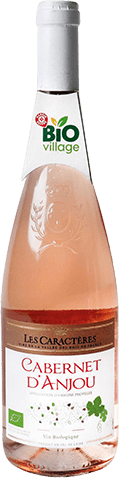 Bouteille de vin rosé AOP Vin Rosé Cabernet D’anjou Bio « Les Caractères », millésime 2025/2026 — vignoble Loire