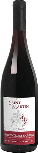 Bouteille de vin rouge — AOP(1) VIN ROUGE SAINT-NICOLAS DE-BOURGUEIL SAINT-MARTIN