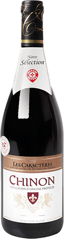 Bouteille de vin rouge AOP Vin Rouge Chinon « Les Caractères », millésime 2025/2026 — vignoble Loire