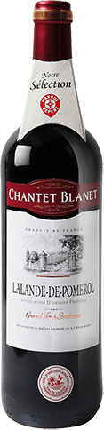 Bouteille de vin rouge AOP Vin Rouge Lalande-de-pomerol « Chantet Blanet », millésime 2025/2026 — vignoble Bordeaux