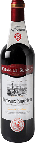 Bouteille de vin rouge AOP Vin Rouge Bordeaux Supérieur « Chantet Blanet », millésime 2025/2026 — vignoble Bordeaux
