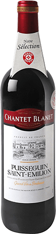 Bouteille de vin rouge AOP Vin Rouge Puisseguin Saint-émilion « Chantet Blanet », millésime 2025/2026 — vignoble Bordeaux