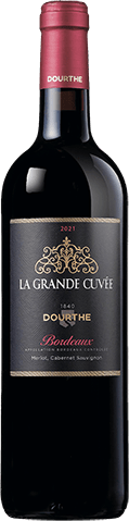 Bouteille de vin rouge AOC Vin Rouge Bordeaux « Dourthe La Grande Cuvée », millésime 2025/2026 — vignoble Bordeaux