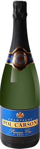 Bouteille de vin effervescent — AOC(3) CHAMPAGNE BRUT 1ER CRU POL CARSON