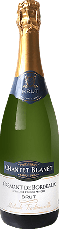 Bouteille de vin effervescent — AOP(1) CRÉMANT DE BORDEAUX BRUT CHANTET BLANET