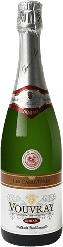Bouteille de vin effervescent — AOP(1) VOUVRAY DEMI-SEC* LES CARACTÈRES