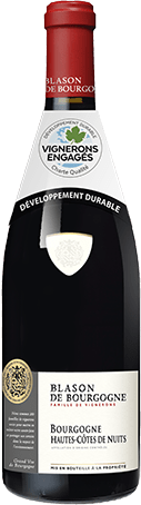 Bouteille de vin rouge AOP Vin Rouge Hautes Côtes De Nuits « Blason De Bourgogne », millésime 2025/2026 — vignoble Bourgogne