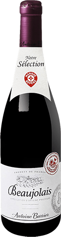 Bouteille de vin rouge AOP Vin Rouge Beaujolais « Antoine Barrier », millésime 2025/2026 — vignoble Beaujolais