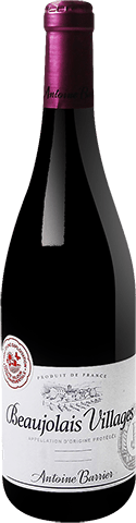Bouteille de vin rouge AOP Vin Rouge Beaujolais Villages « Antoine Barrier », millésime 2025/2026 — vignoble Beaujolais