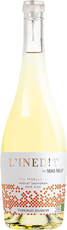 Bouteille de vin blanc — IGP(2) VIN BLANC PAYS D’OC BIO** MUSCAT SAUVIGNON MOELLEUX L’INÉDIT DU MAS NEUF