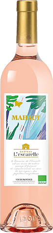 Bouteille de vin rosé AOC Vin Rosé Coteaux Varois En Provence Bio « Mahaut Château L’escarelle », millésime 2025/2026 — vignoble Provence & Corse