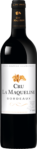 Bouteille de vin rouge AOP Vin Rouge Bordeaux « Cru La Maqueline », millésime 2025/2026 — vignoble Bordeaux