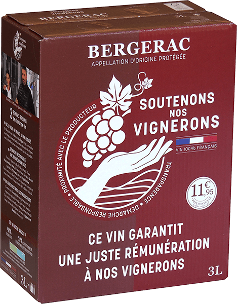 Bouteille de vin rouge — AOP(1) VIN ROUGE BERGERAC SOUTENONS NOS VIGNERONS