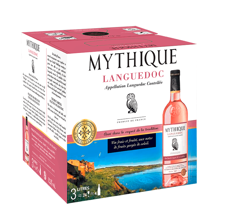 Bouteille de vin rosé Languedoc « Mythique », millésime 2019 — vignoble Languedoc