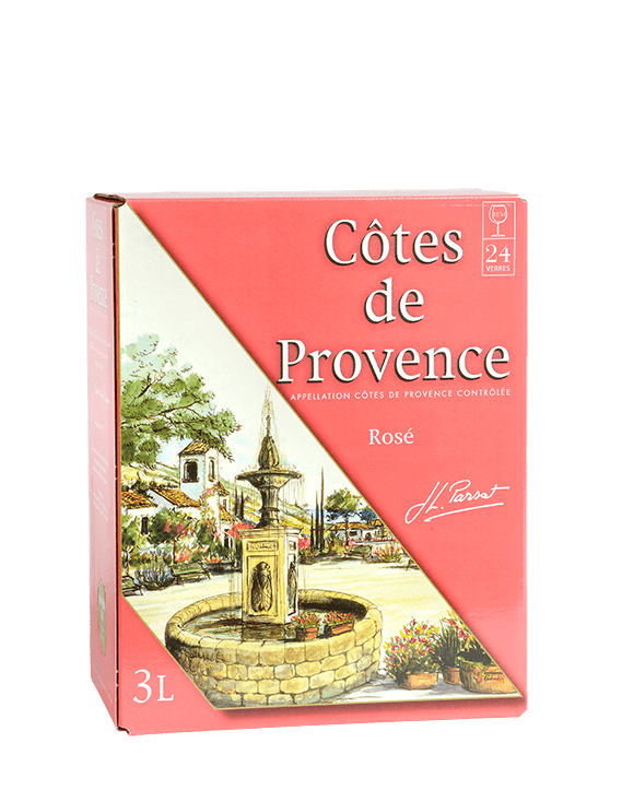 Bouteille de vin rosé AOC Côtes de provence « Jl. Parsat », millésimes 2019 à 2021 — vignoble Provence & Corse