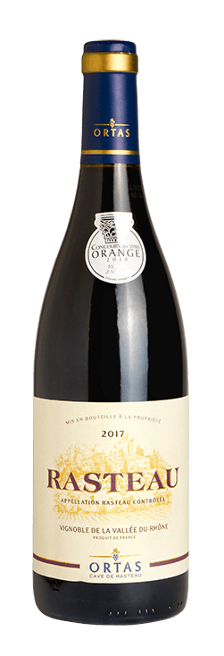 Bouteille de vin rouge Rasteau « Ortas », millésime 2019 — vignoble Rhône