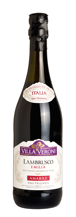 Bouteille de vin effervescent Lambrusco Emilia « Villa veroni », millésime 2019