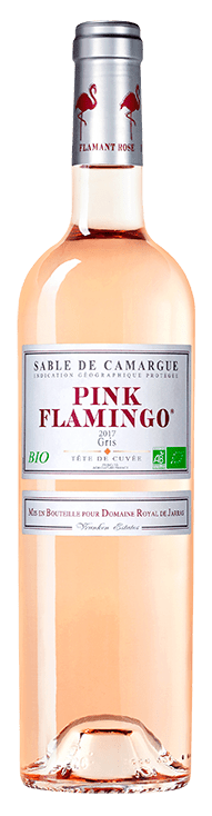 Bouteille de vin rosé IGP sable de camargue bio « Pink Flamingo », millésime 2019 — vignoble Languedoc