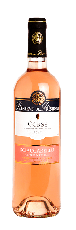 Bouteille de vin rosé Corse « AOP Réserve du président Sciaccarellu », millésimes 2019 à 2021 — vignoble Provence & Corse