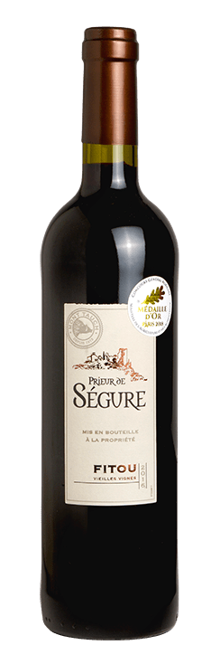 Bouteille de vin rouge Fitou « Prieur De Ségure », millésimes 2022 à 2023 — vignoble Languedoc