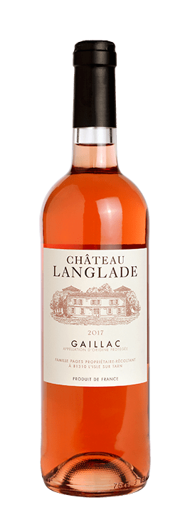 Bouteille de vin rosé Gaillac « château langlade », millésimes 2019 à 2020 — vignoble Sud-ouest