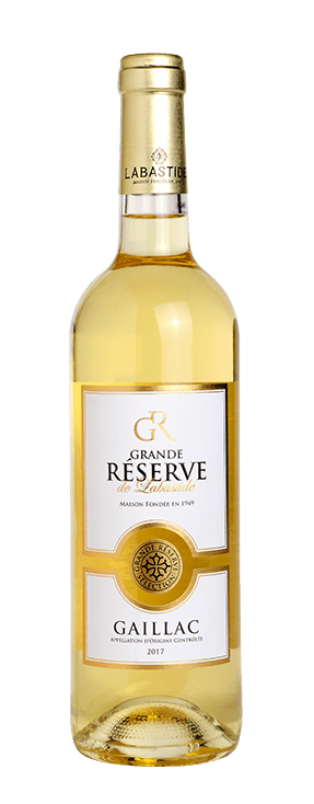 Bouteille de vin blanc Gaillac doux « Grande réserve de labastide », millésime 2022 — vignoble Sud-ouest