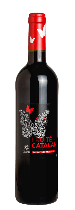 Bouteille de vin rouge AOP Côtes du roussillon « Fruité catalan », millésime 2019 — vignoble Languedoc