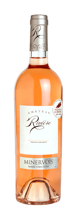 Bouteille de vin rosé minervois « château rivière », millésime 2022 — vignoble Languedoc