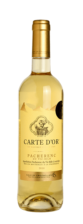 Bouteille de vin blanc Pacherenc du vic-bilh doux « Carte d'or », millésime 2020 — vignoble Sud-ouest