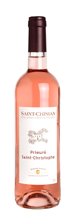 Bouteille de vin rosé saint-chinian « Prieuré Saint-christophe », millésime 2018 — vignoble Languedoc