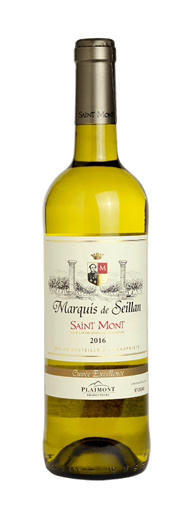 Bouteille de vin blanc Saint Mont « Marquis de Seillan », millésimes 2019 à 2021 — vignoble Sud-ouest